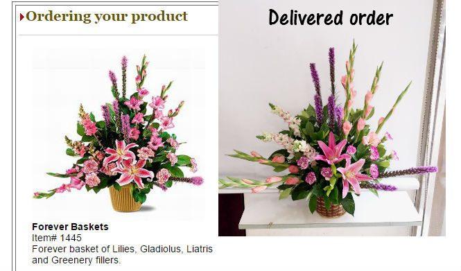 Floristwide.com flower order comparison 1