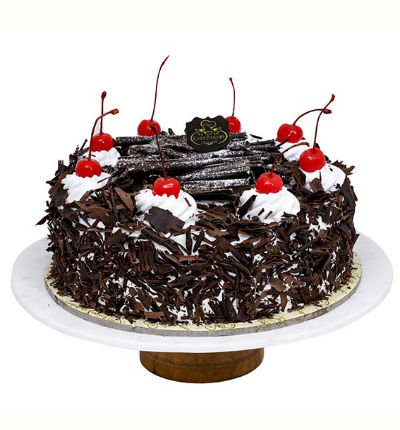 Forrest cake 2 lb (1 kg). Chocolate with vanilla icing (substitutions may apply if item not available)