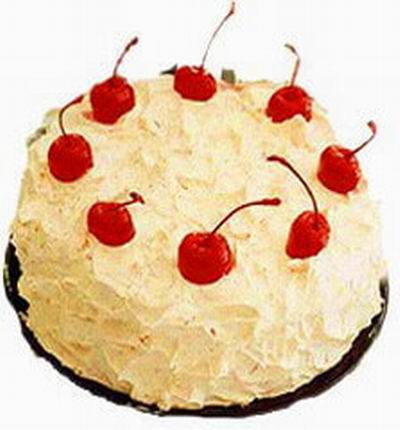 Vanilla cake with cherry topping, 2 lb (1 kg). (substitutions may apply if item not available)