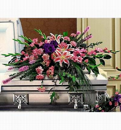 Arrangement of Lilies, Eustomas, Carnations, Gladiolus, Liatris and stock fillers.