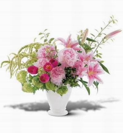 Premium flowers including peonies tulips lilies and viburnum.