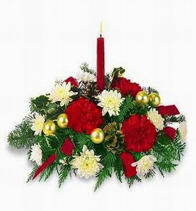 Christmas Flower Selection - Red and white theme table setting