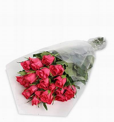 15 dark pink Roses