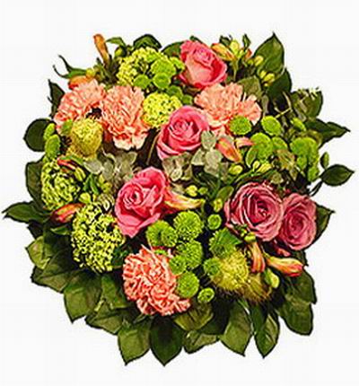Premium lush of 6 Roses and 9 Carnation mixture with Greens and fillers