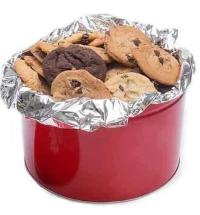 Our classic fresh-baked cookies taste just like homemade cookies because they are baked fresh and shipped daily.  The ideal gift for a friend, family-member or associate. The cookies are shipped in a David's Cookies tin and come with a complimentary greeting message. Contains approximately 48 (1.5 oz) cookies.

Includes:
* 48 Cookie Variety
* David's Cookie Tin
* Kosher OU/D certified
* Card Message