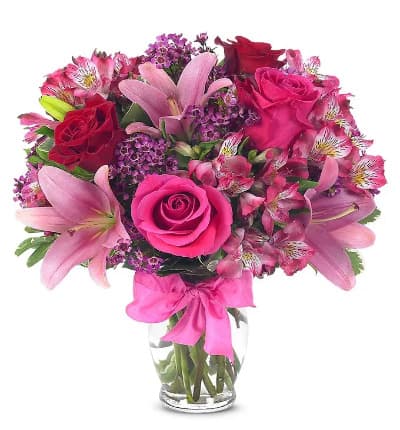 * Pink Asiatic Lilies
* Pink & Red Roses
* Alstroemeria