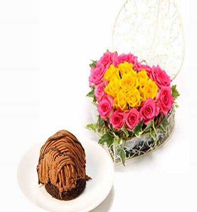 Chocolate Mont Blanc & Heart Roses